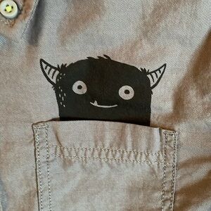 Boys button down shirt with monsters